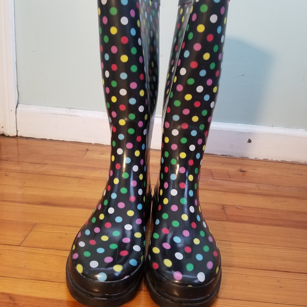 Rampage polka dot rain boots